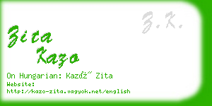 zita kazo business card